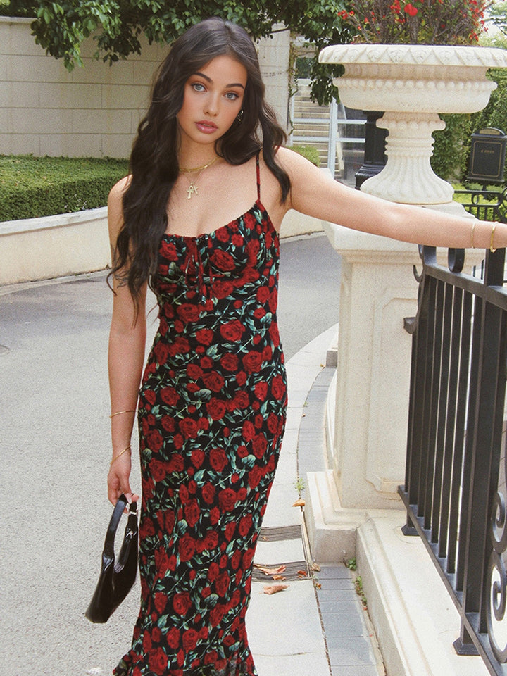 Elara Floral Elegance Cami Long Dress