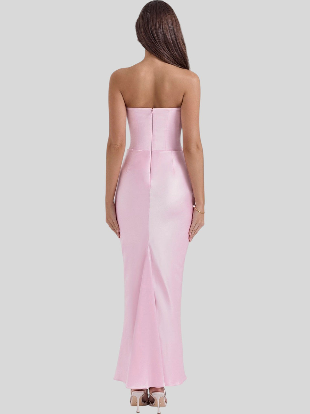 Lara Satin Crepe Strapless Evening Gown