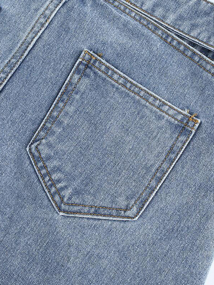 Stella High-Waist Cut-Out Denim Mini Skirt