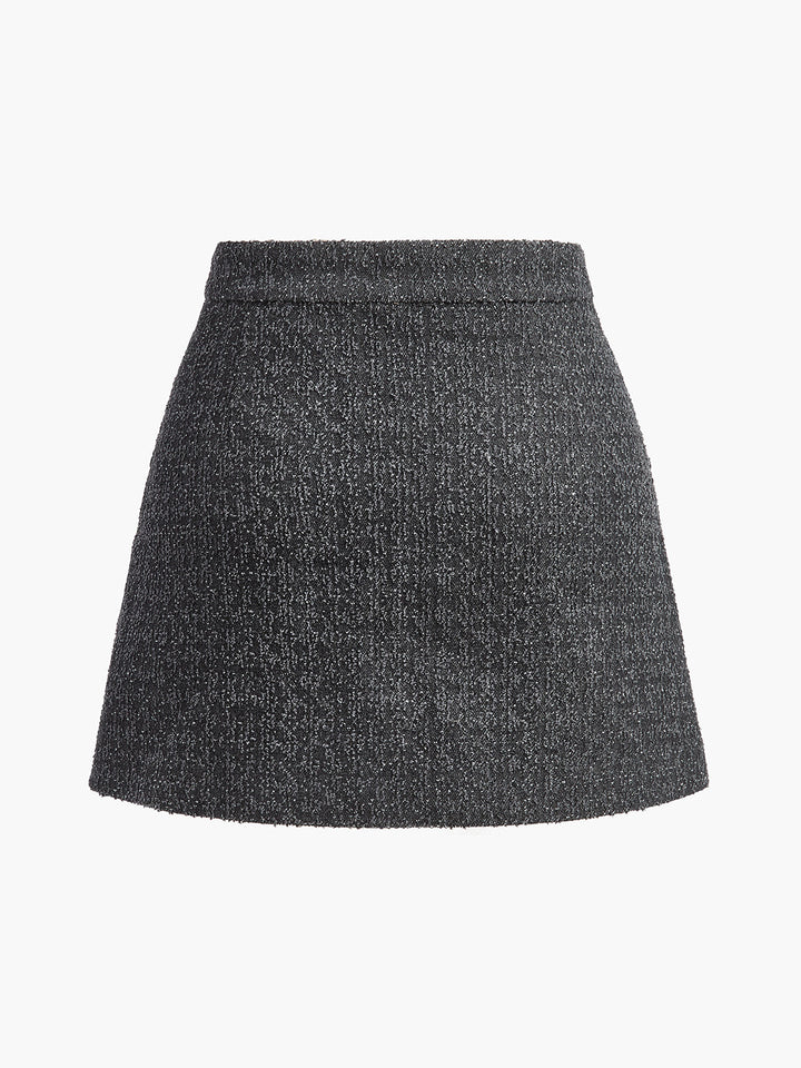 Leona Romantic Metal Bow Denim Mini Skirt